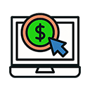 Google Ads icon for desktop PPC campaign management – dollar sign with click arrow on screen